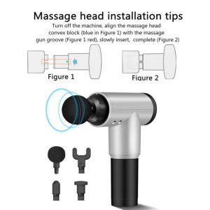 Fascial Gun Massager 4 Kinds of Massage Heads